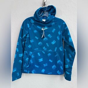 Nike Youth Blue Wordmark Therma-Fit Hoodie Boys Size Large NWT